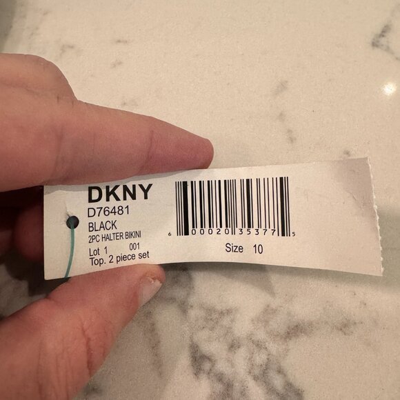 DKNY Black & White Bikini Top - Size 10 NWT - Picture 4 of 5